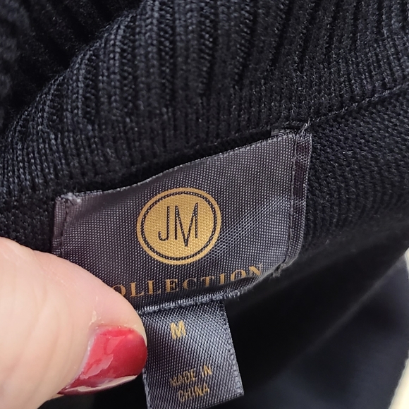JM Collection Black Turleneck Sweater size Med - Picture 5 of 7